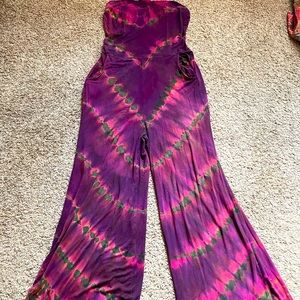 Boho tye dye jumpsuit